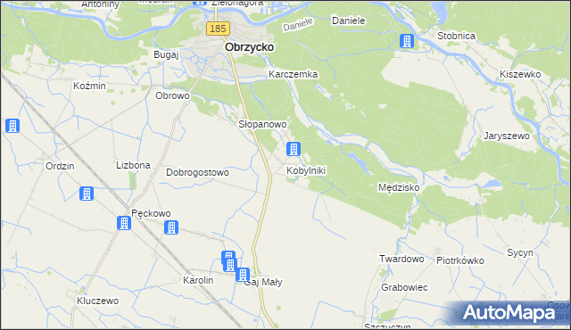 mapa Kobylniki gmina Obrzycko, Kobylniki gmina Obrzycko na mapie Targeo