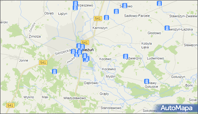 mapa Kocewo, Kocewo na mapie Targeo