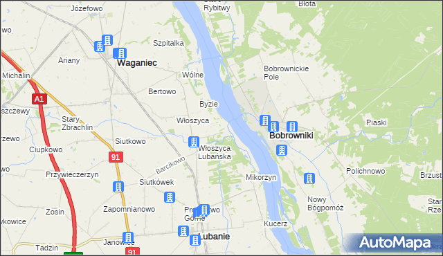 mapa Kocia Górka gmina Lubanie, Kocia Górka gmina Lubanie na mapie Targeo