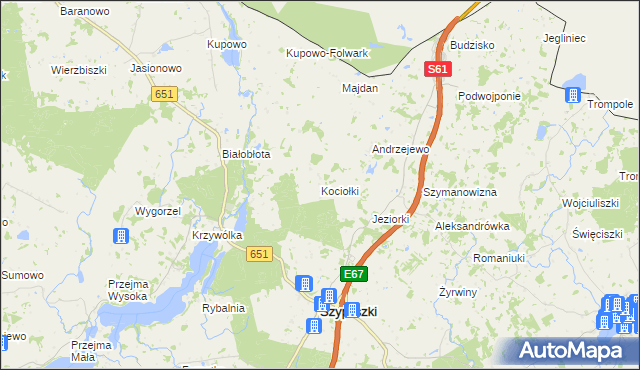 mapa Kociołki gmina Szypliszki, Kociołki gmina Szypliszki na mapie Targeo