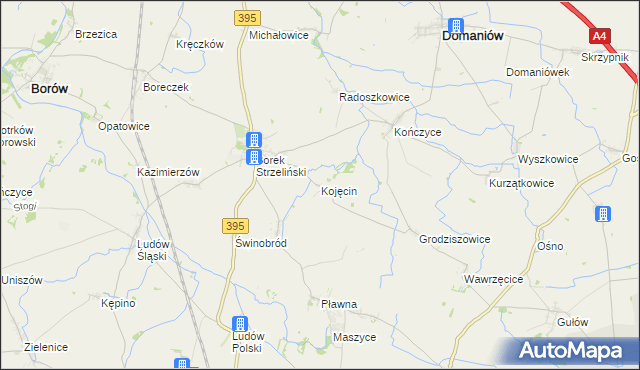 mapa Kojęcin, Kojęcin na mapie Targeo