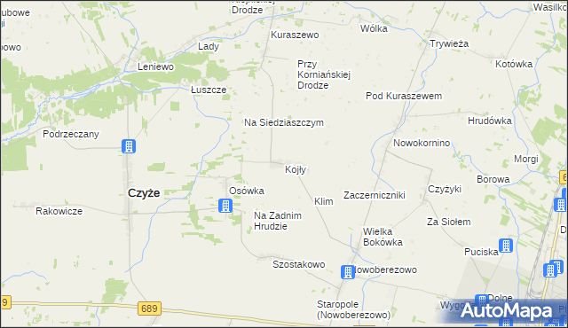 mapa Kojły, Kojły na mapie Targeo