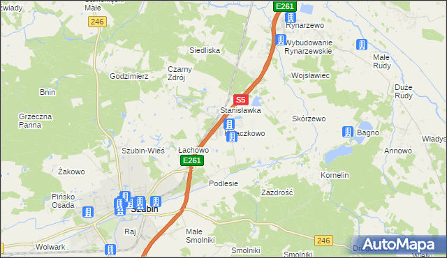 mapa Kołaczkowo gmina Szubin, Kołaczkowo gmina Szubin na mapie Targeo