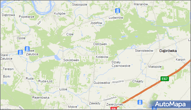 mapa Kołaków, Kołaków na mapie Targeo