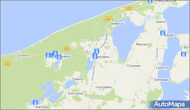 mapa Kołczewo, Kołczewo na mapie Targeo