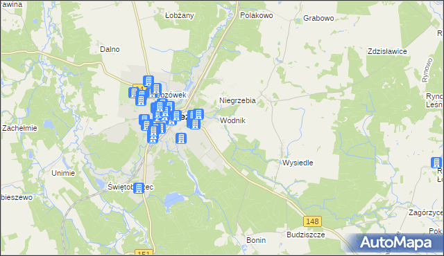 mapa Kołdrąb gmina Łobez, Kołdrąb gmina Łobez na mapie Targeo