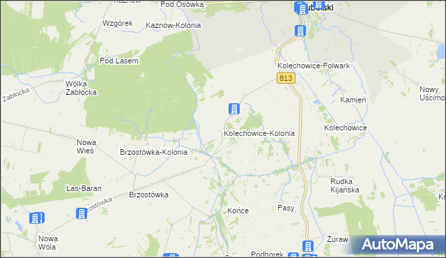 mapa Kolechowice-Kolonia, Kolechowice-Kolonia na mapie Targeo