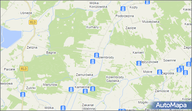 mapa Kolembrody, Kolembrody na mapie Targeo