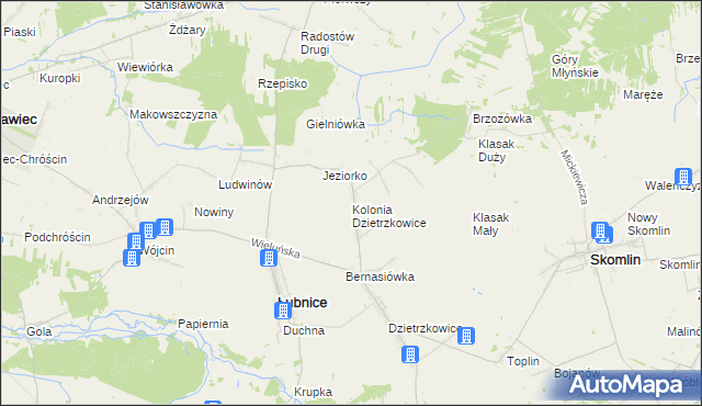 mapa Kolonia Dzietrzkowice, Kolonia Dzietrzkowice na mapie Targeo