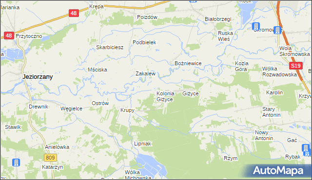 mapa Kolonia Giżyce, Kolonia Giżyce na mapie Targeo