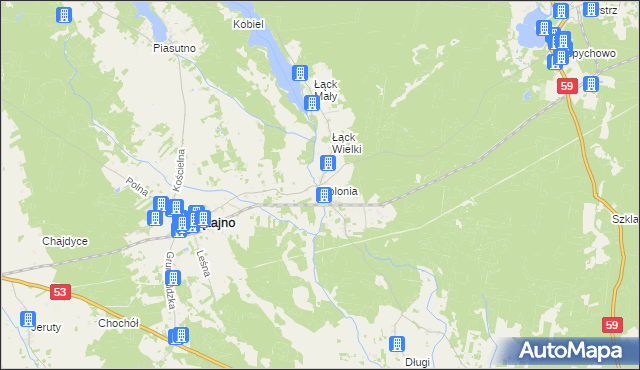 mapa Kolonia gmina Świętajno, Kolonia gmina Świętajno na mapie Targeo