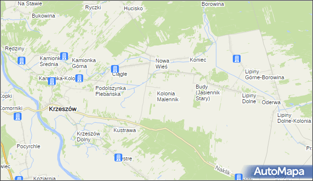 mapa Kolonia Malennik, Kolonia Malennik na mapie Targeo