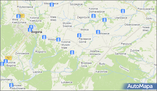 mapa Kolonia Pęcławska, Kolonia Pęcławska na mapie Targeo