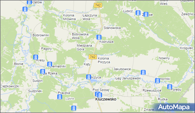 mapa Kolonia Pilczyca, Kolonia Pilczyca na mapie Targeo