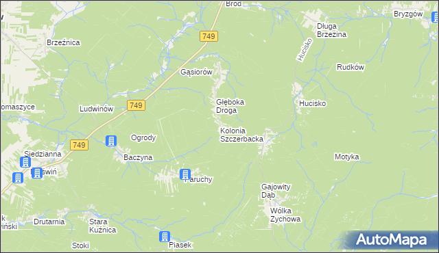 mapa Kolonia Szczerbacka, Kolonia Szczerbacka na mapie Targeo