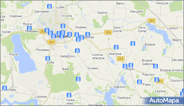 mapa Kolonia Wierzbie, Kolonia Wierzbie na mapie Targeo