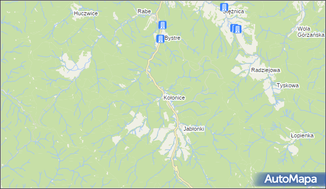 mapa Kołonice, Kołonice na mapie Targeo