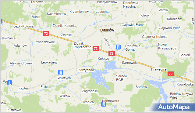 mapa Kołoszyn, Kołoszyn na mapie Targeo