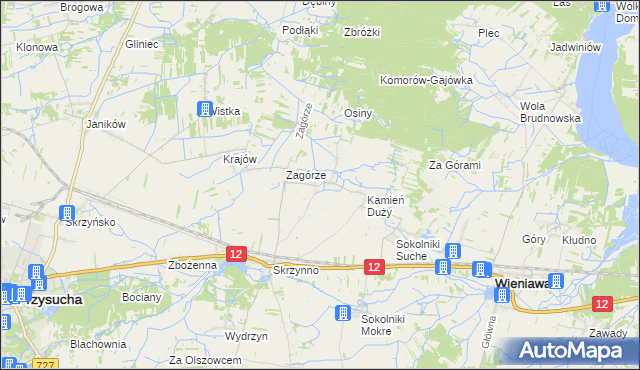 mapa Komorów gmina Wieniawa, Komorów gmina Wieniawa na mapie Targeo