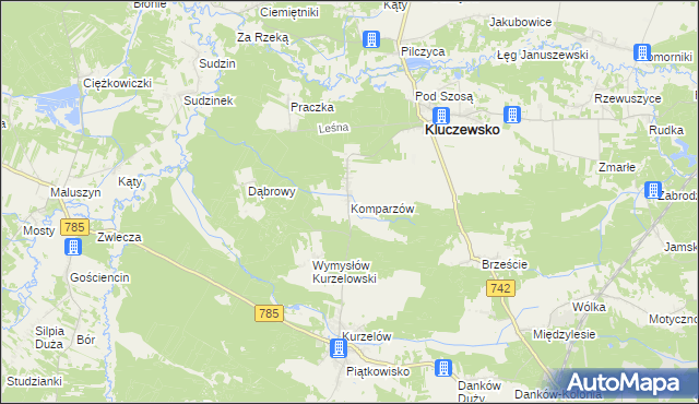 mapa Komparzów, Komparzów na mapie Targeo