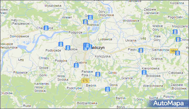 mapa Kończyska, Kończyska na mapie Targeo