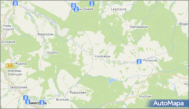 mapa Kondratów, Kondratów na mapie Targeo