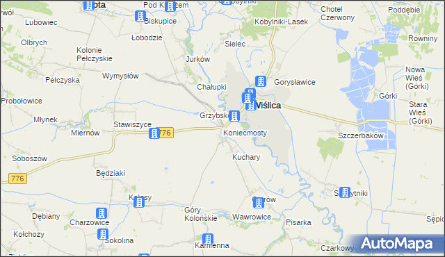 mapa Koniecmosty, Koniecmosty na mapie Targeo