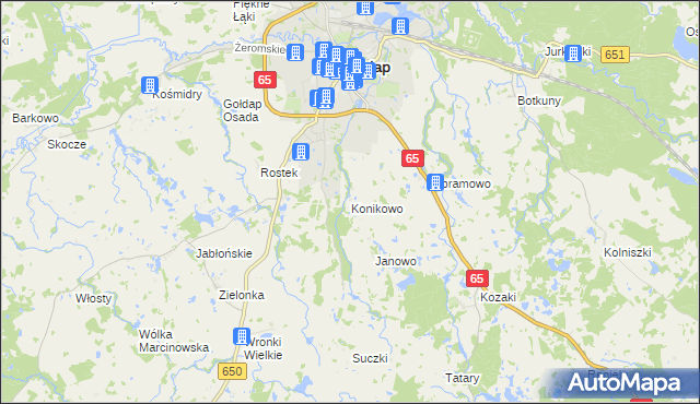 mapa Konikowo gmina Gołdap, Konikowo gmina Gołdap na mapie Targeo