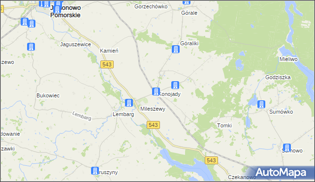 mapa Konojady, Konojady na mapie Targeo