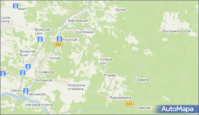 mapa Końskie Góry, Końskie Góry na mapie Targeo