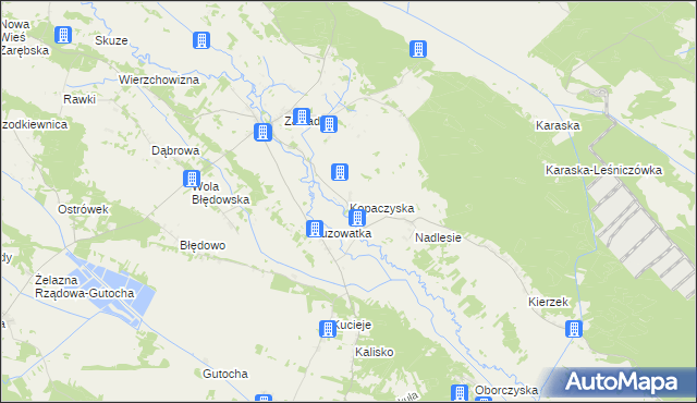 mapa Kopaczyska gmina Baranowo, Kopaczyska gmina Baranowo na mapie Targeo