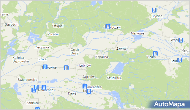 mapa Kopalina gmina Pokój, Kopalina gmina Pokój na mapie Targeo