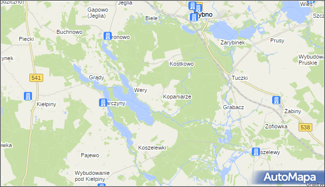 mapa Kopaniarze, Kopaniarze na mapie Targeo