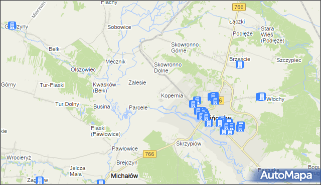 mapa Kopernia, Kopernia na mapie Targeo
