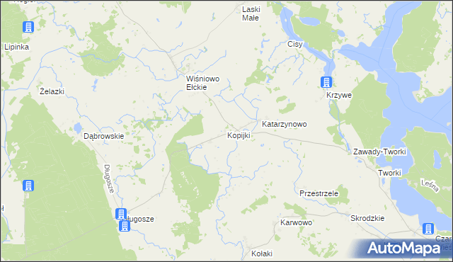 mapa Kopijki, Kopijki na mapie Targeo