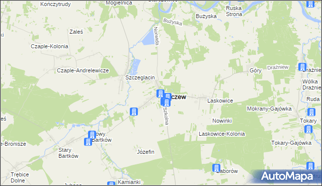 mapa Korczew powiat siedlecki, Korczew powiat siedlecki na mapie Targeo