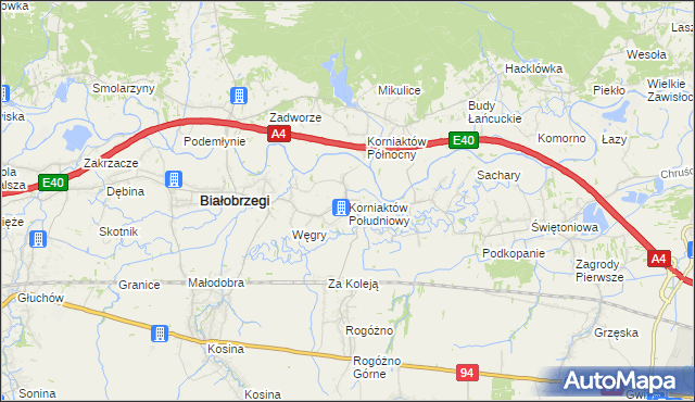 mapa Korniaktów Południowy, Korniaktów Południowy na mapie Targeo