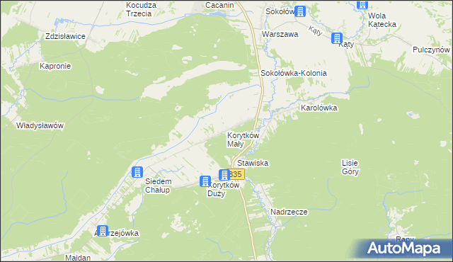 mapa Korytków Mały, Korytków Mały na mapie Targeo