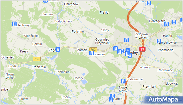 mapa Korzecko, Korzecko na mapie Targeo