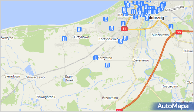 mapa Korzystno, Korzystno na mapie Targeo
