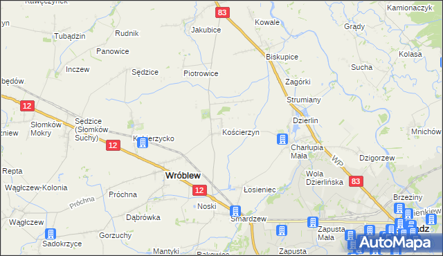 mapa Kościerzyn, Kościerzyn na mapie Targeo