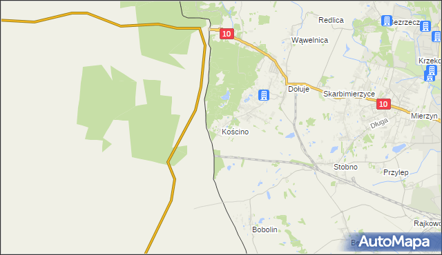 mapa Kościno, Kościno na mapie Targeo
