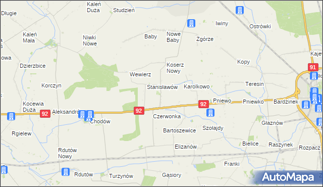 mapa Koserz-Osada, Koserz-Osada na mapie Targeo