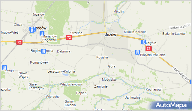 mapa Kosiska gmina Jeżów, Kosiska gmina Jeżów na mapie Targeo