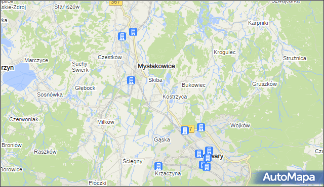 mapa Kostrzyca, Kostrzyca na mapie Targeo