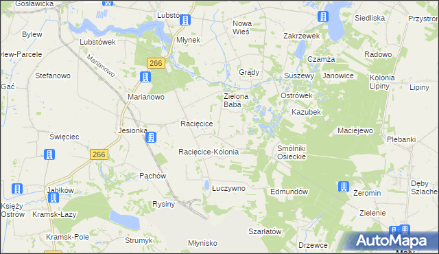 mapa Koszary gmina Sompolno, Koszary gmina Sompolno na mapie Targeo