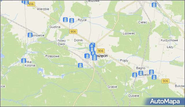 mapa Koszęcin powiat lubliniecki, Koszęcin powiat lubliniecki na mapie Targeo