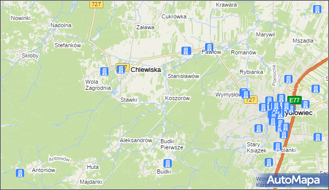 mapa Koszorów, Koszorów na mapie Targeo