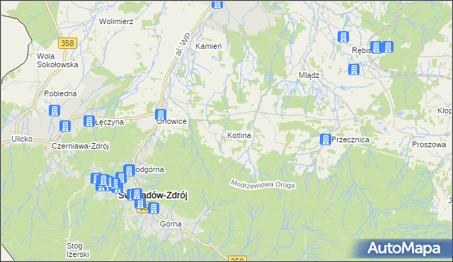 mapa Kotlina, Kotlina na mapie Targeo