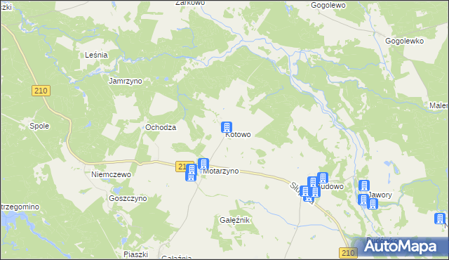 mapa Kotowo gmina Dębnica Kaszubska, Kotowo gmina Dębnica Kaszubska na mapie Targeo